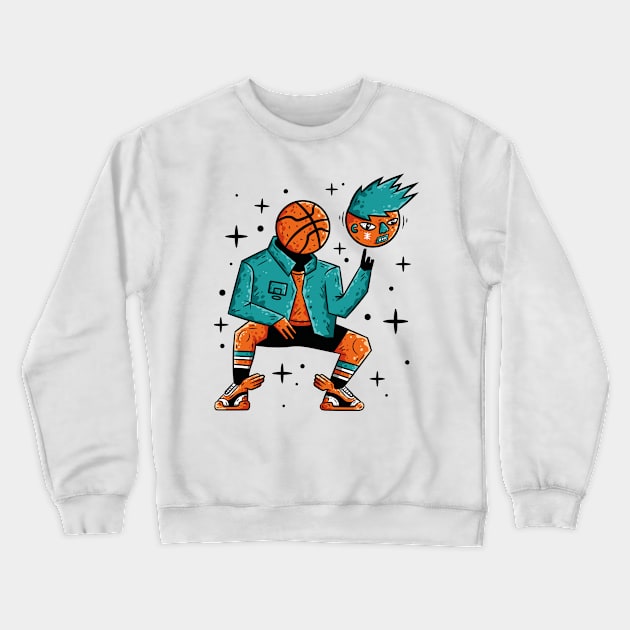 Cartoon Basketball Game Crewneck Sweatshirt by Makushkin28